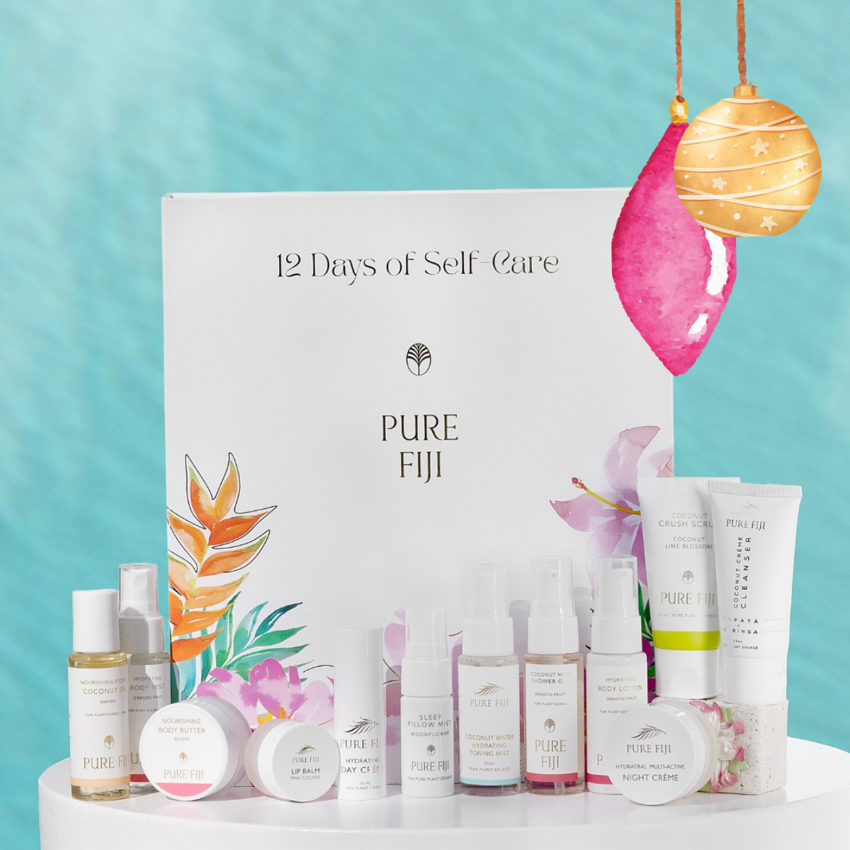 Pure Fiji Advent Calendar 2025 from Loloma Living in Queensland. Posts daily. Christmas collection made in Fiji. Free postage on the Pure Fiji Advent Calendar.  Loloma Living is a stockist of Pure Fiji and Reniu.