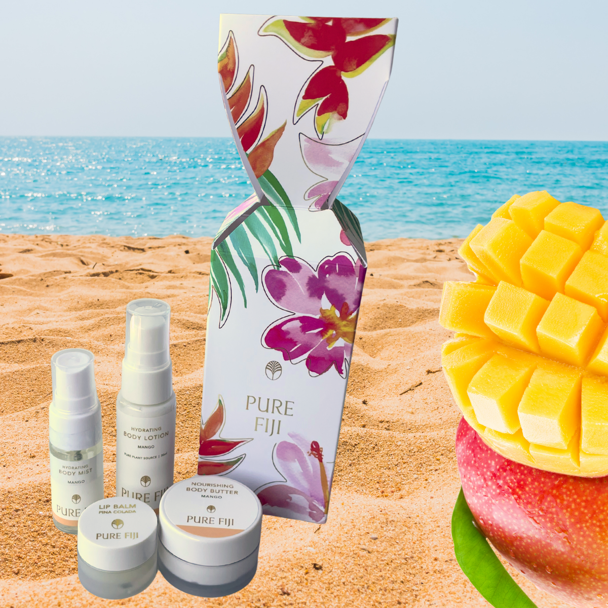 Loloma Living Stockist of Pure Fiji Christmas Cracker and Gift Sets. Tamborine Mountain Pure Fiji. Mango giftset from Pure Fiji.