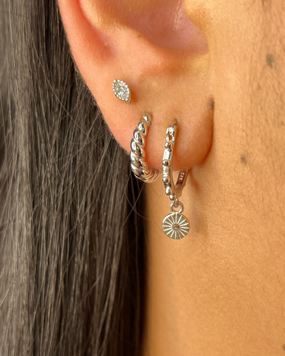 Mae Croissant Huggie Earrings Sterling Silver