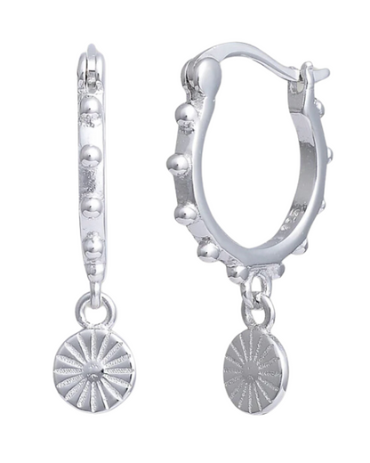 Soleil Sun Huggie Earrings Sterling Silver