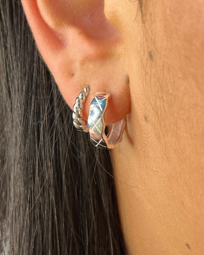 Mae Croissant Huggie Earrings Sterling Silver