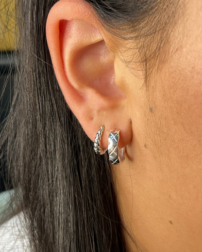 Mae Croissant Huggie Earrings Sterling Silver