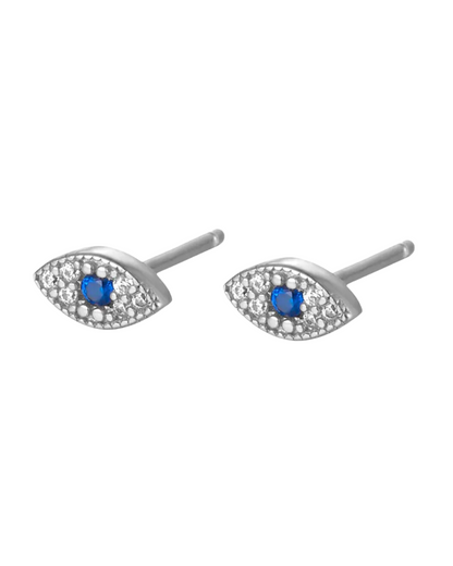 Sofia Evil Eye Stud Earrings Sterling Silver