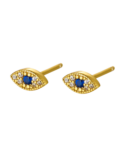 Sofia Evil Eye Stud Earrings 18k Gold