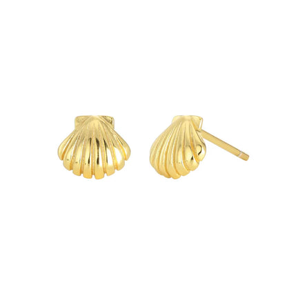 Island Lover Shell Stud Earrings 18k Gold