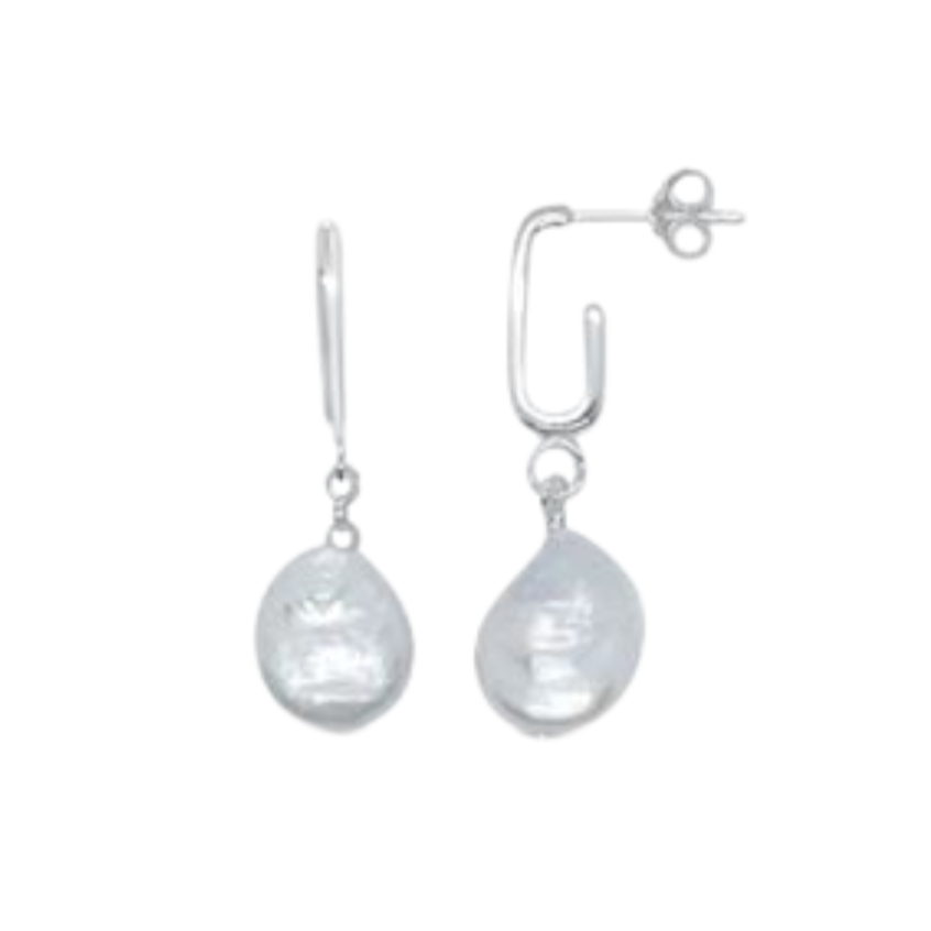 Frankie Freshwater Pearl Drop Stud Earrings