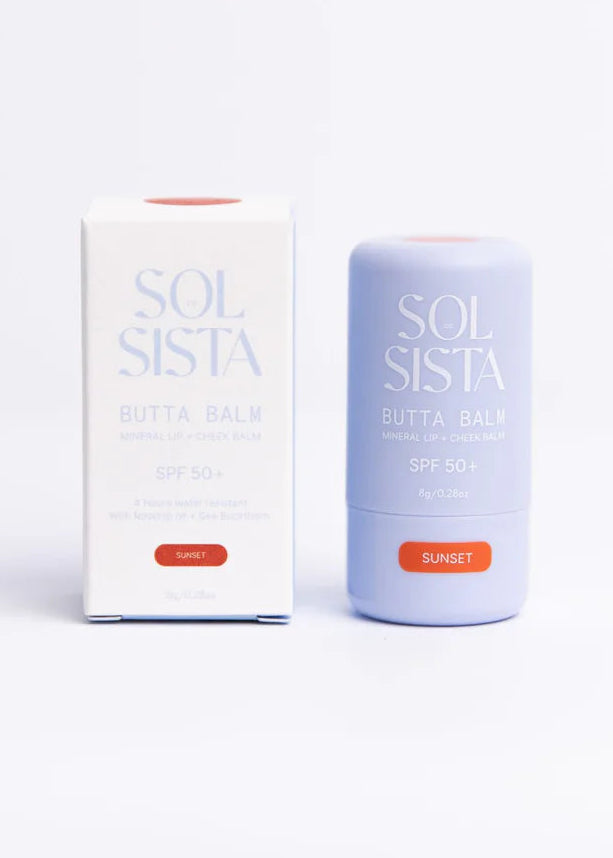 BUTTA BALM Mineral Lip & Cheek Balm SPF 50+ SUNSET by Sol Sista Co