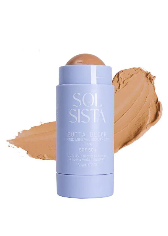 BUTTA BLOCK Tinted Mineral SPF 50+ TAN Medium by Sol Sista Co