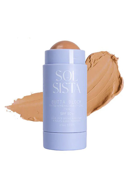 BUTTA BLOCK Tinted Mineral SPF 50+ TAN Medium by Sol Sista Co