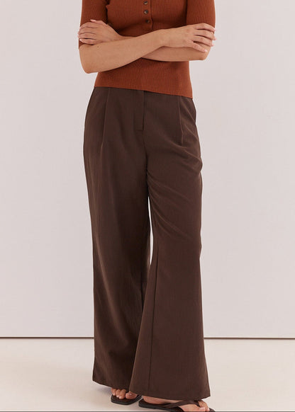 Natalie Wide Leg Pant in Chocolate