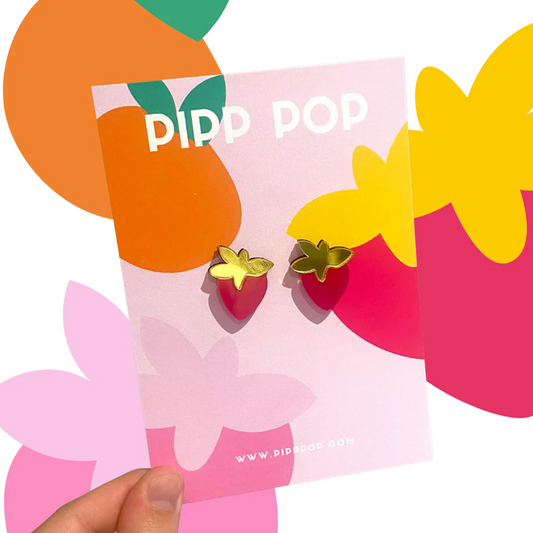 Strawberry Kisses Statement Stud Earrings