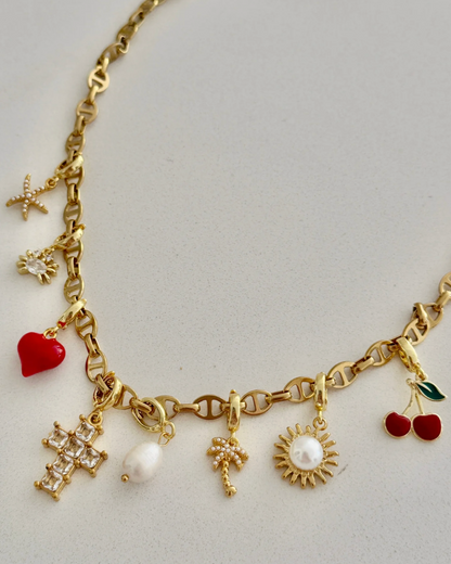 Faith, Love & Palm Trees Charm Necklace