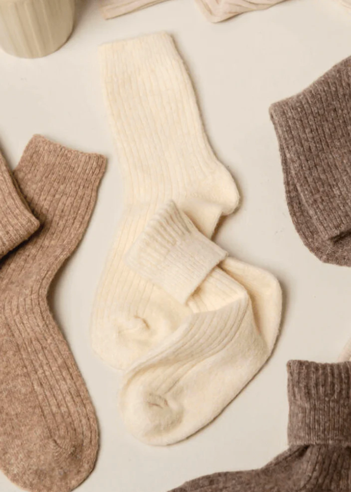 The Comfiest Socks in Cream