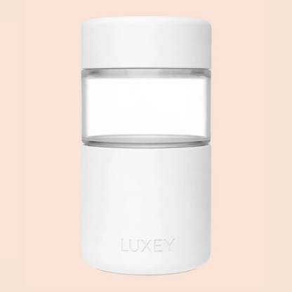Reusable Glass Coffee Cup in White 340ml