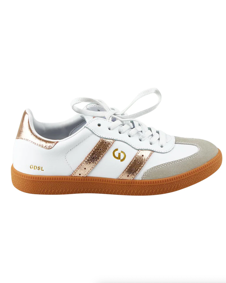 GOODSOLE 2001 Parallel Sneaker White/Rose Gold & Grey Suede