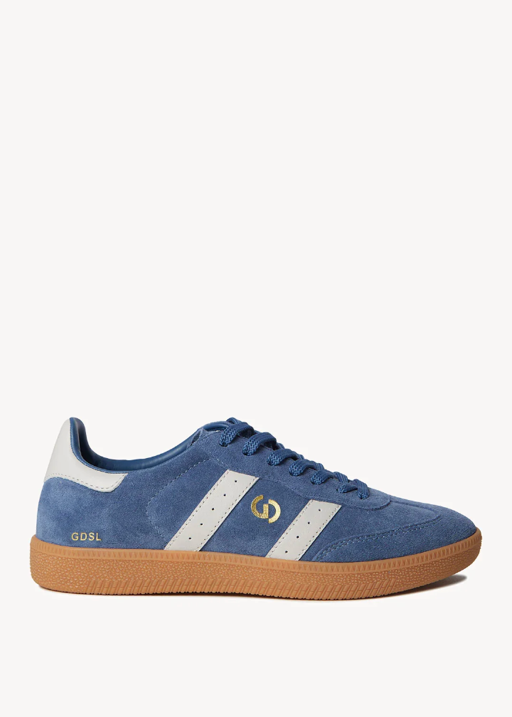 GOODSOLE 2001 Parallel Sneaker Peacock Blue Suede/Bone Leather