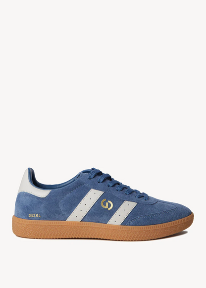 GOODSOLE 2001 Parallel Sneaker Peacock Blue Suede/Bone Leather