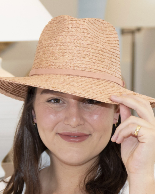 Winona Panama Raffia Pink Hat
