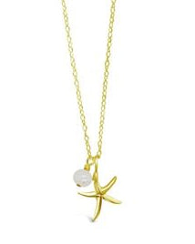 Zali Starfish & Freshwater Pearl Necklace 18k Gold