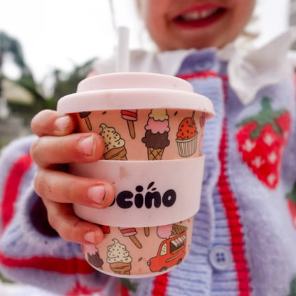 BBcino Reusable Cup: Mini SCOOPS PINK (120mL)