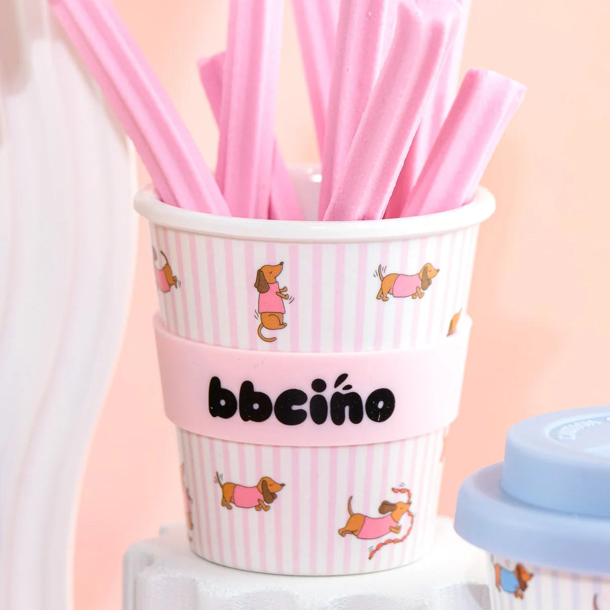 BBcino Reusable Cup: Mini DASH DOG PINK (120mL)