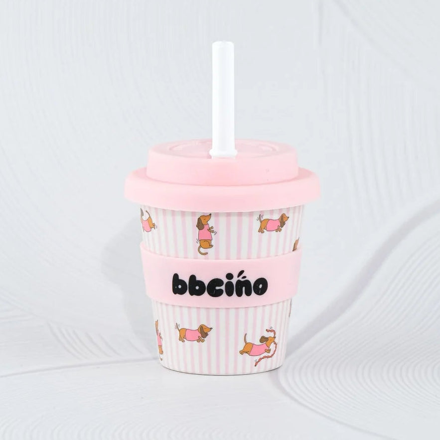 BBcino Reusable Cup: Mini DASH DOG PINK (120mL)