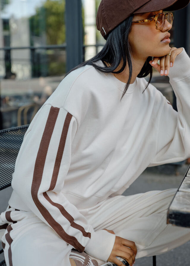 Sasha Sporty Slouchy Crew in Buff by Ceres Life