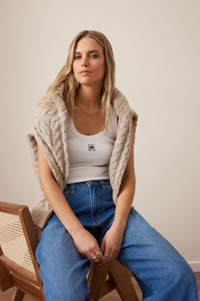 Zoe Tank in White by Ceres Life