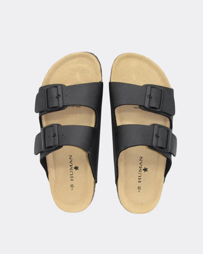 Ibiza Slides in Black by Human Shoes