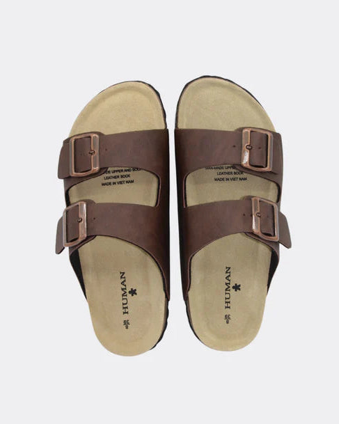 Ibiza Slides in Chocolate by Human Shoes