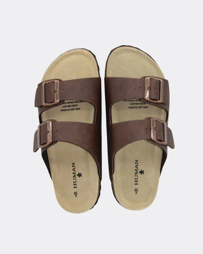 Ibiza Slides in Chocolate by Human Shoes