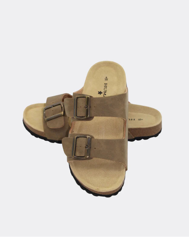 Ibiza Slides in Taupe by Human Shoes