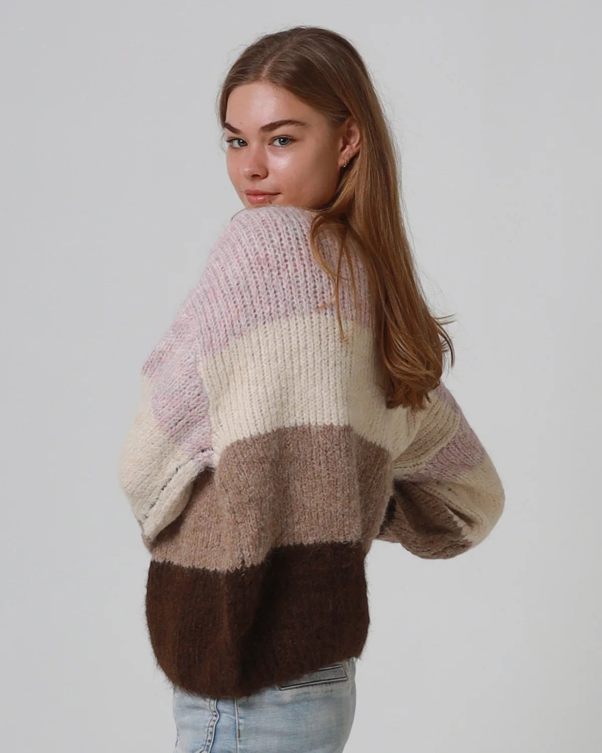 Lacy Block Colour Knit Jumper