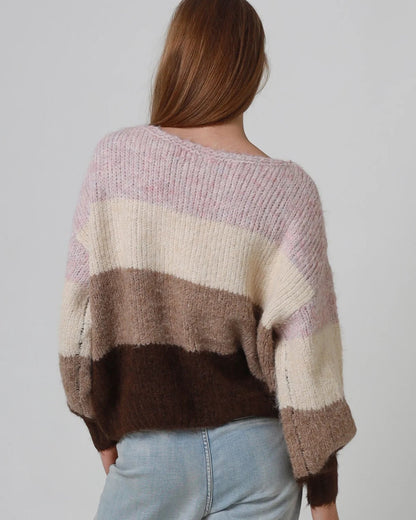 Lacy Block Colour Knit Jumper