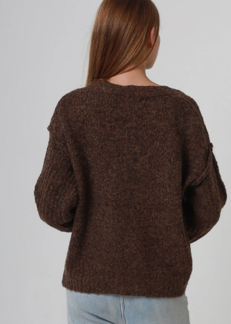 Jen Chocolate Knit Cardigan