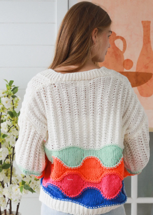Josie Bright & White Cardigan