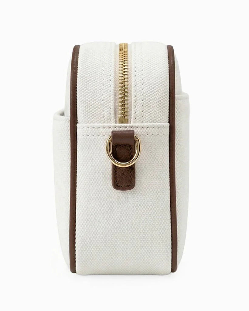Leah Crossbody in White/Chocolate by Zjoosh