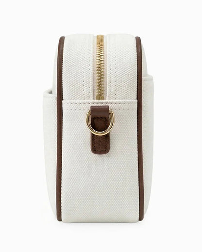 Leah Crossbody in White/Chocolate by Zjoosh