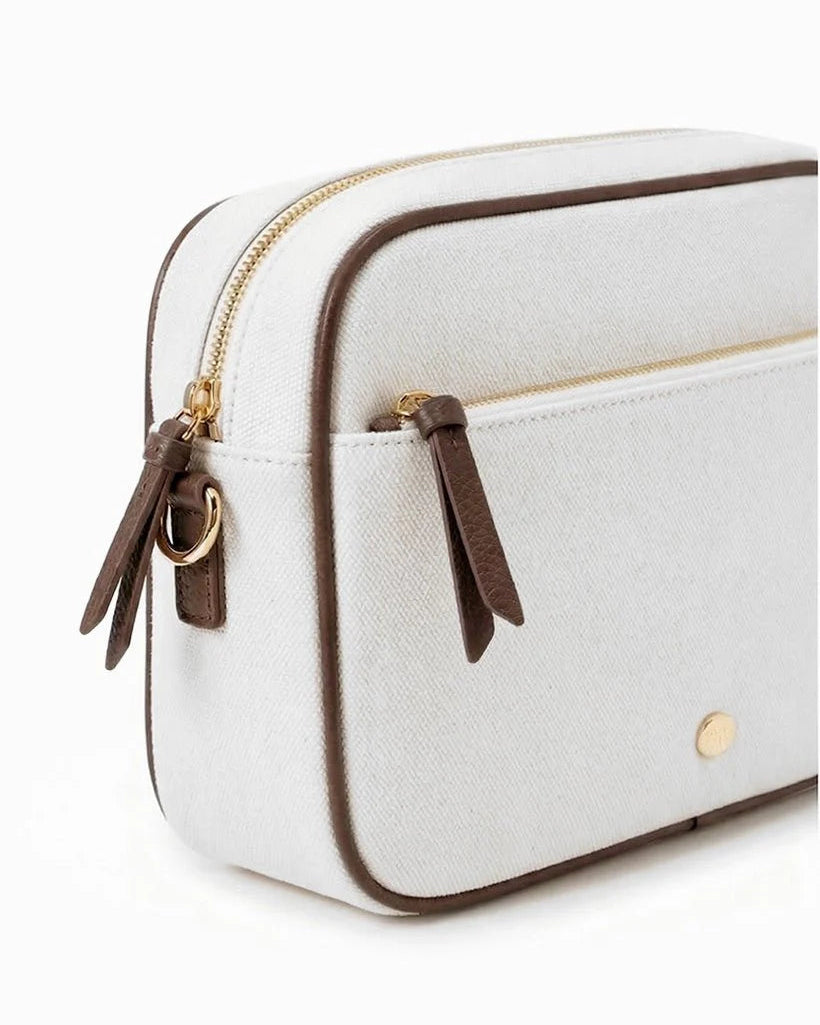 Leah Crossbody in White/Chocolate by Zjoosh