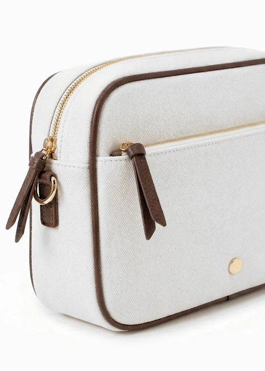 Leah Crossbody in White/Chocolate by Zjoosh