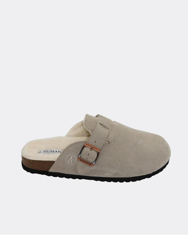 Lego Premium Suede Slides in Sand by Human Shoes