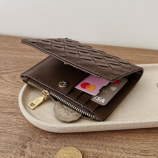 Lily Woven Wallet Chocolate