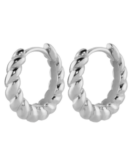 Mae Croissant Huggie Earrings Sterling Silver