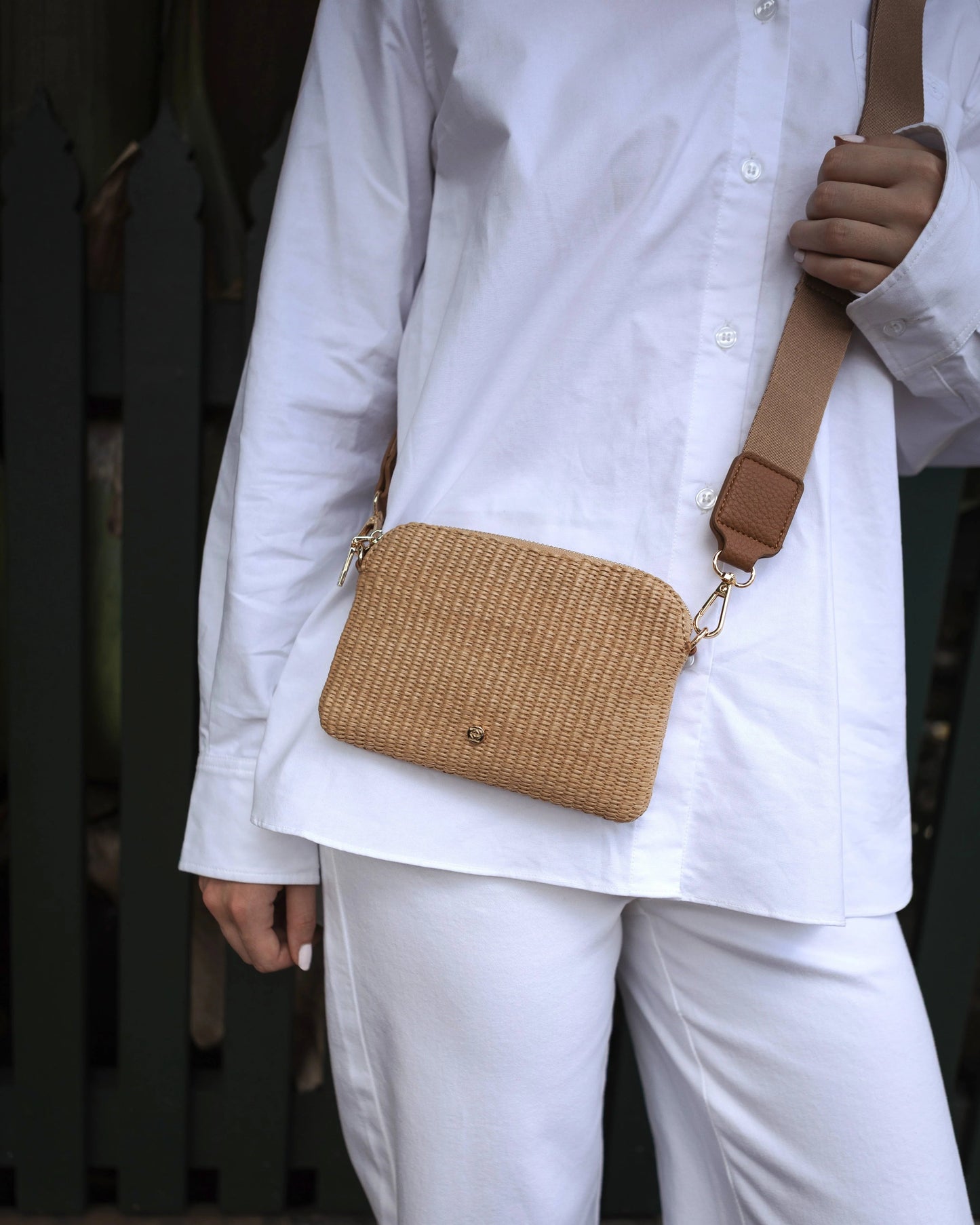 Missy Hugo Palma Crossbody Bag in Tan by Zjoosh