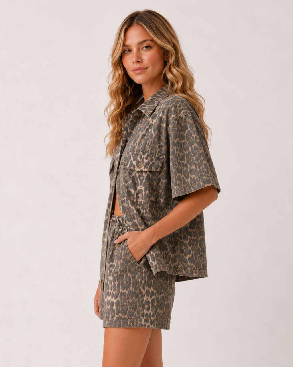 Sally Leopard Button Shirt by MUTIG