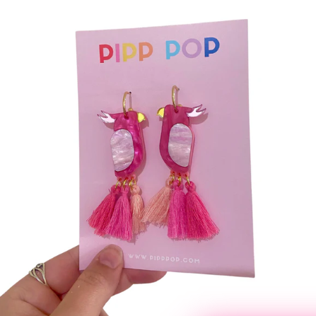 Pink Galah Statement Earrings