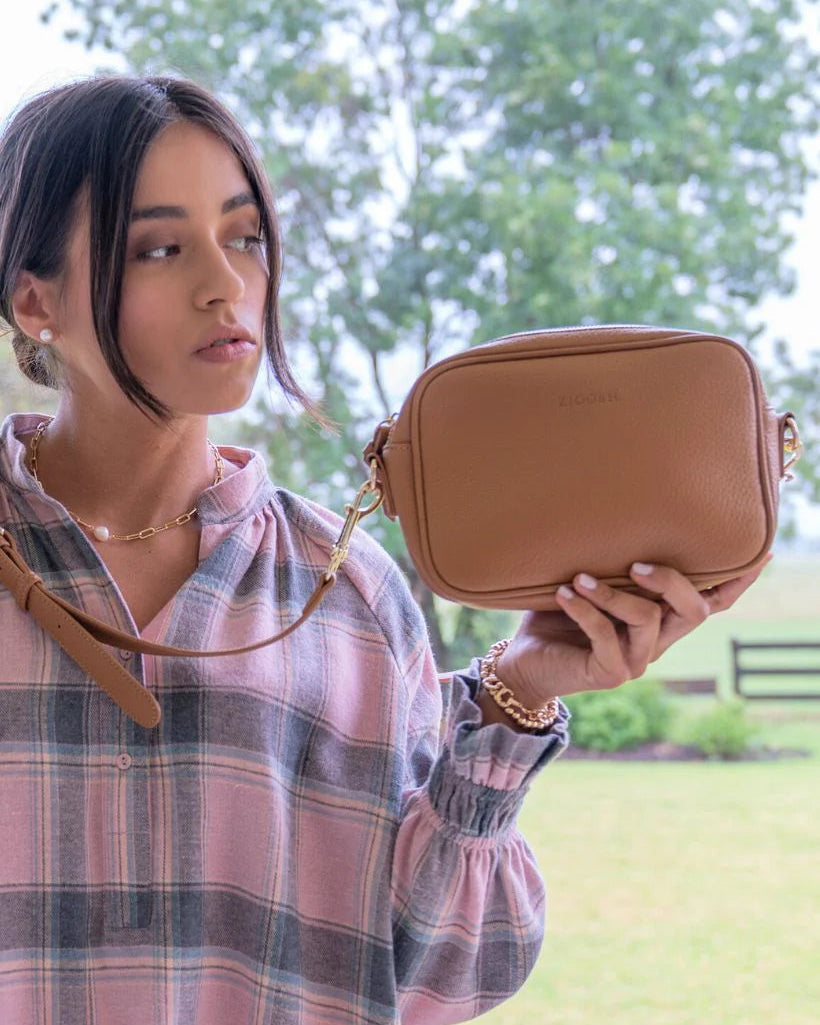 Ruby Sports Crossbody in Tan by Zjoosh