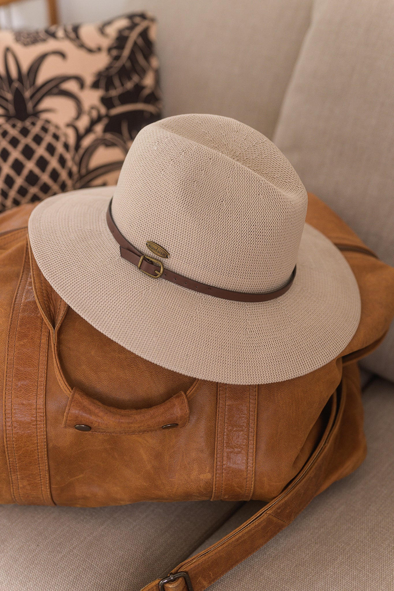 Sutton Panama Hat in Taupe