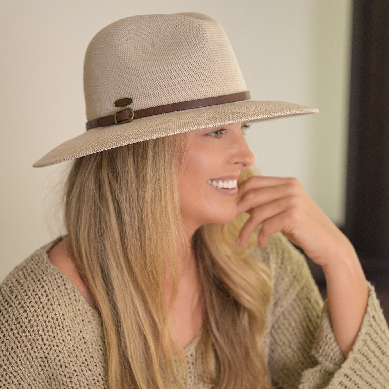 Sutton Panama Hat in Taupe