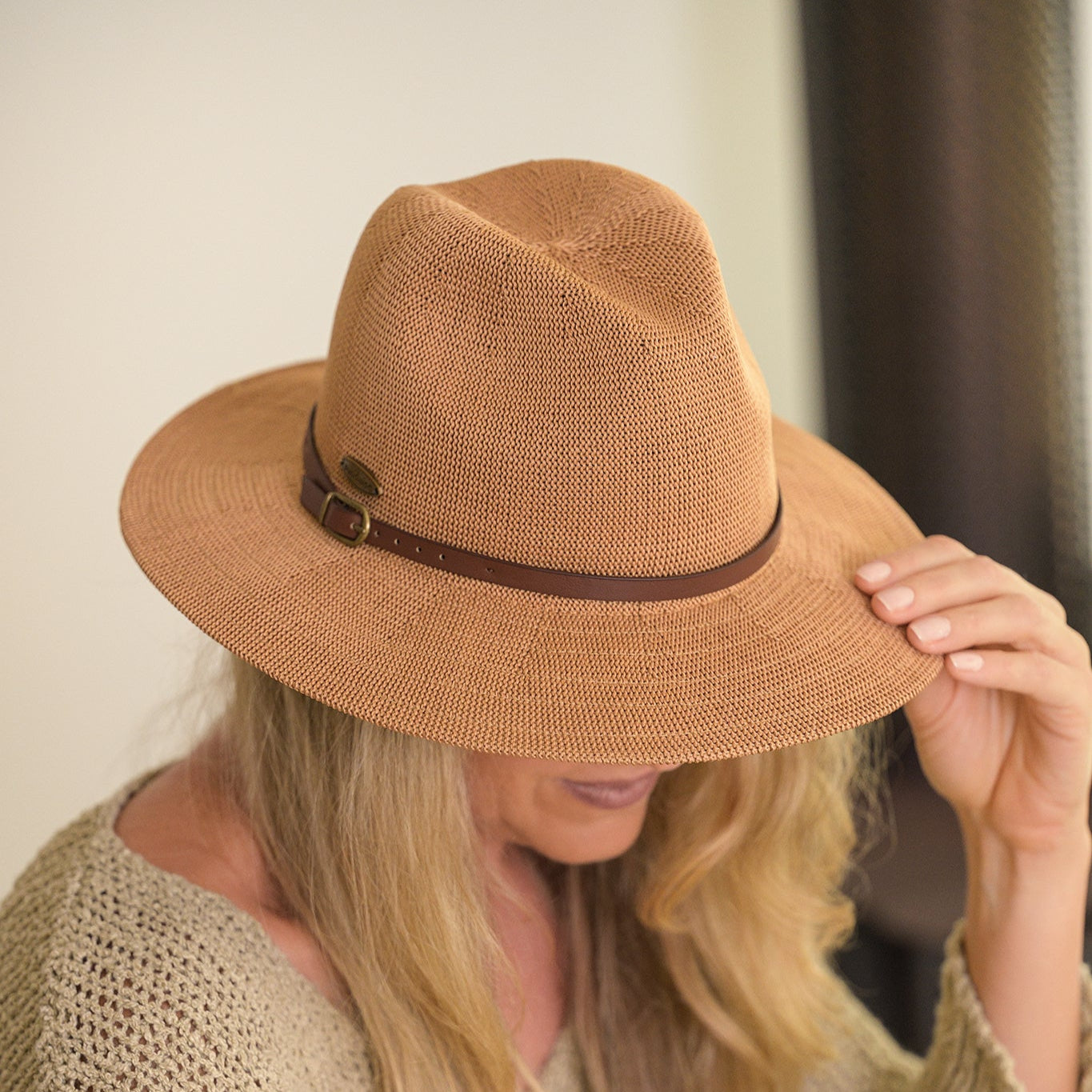 Sutton Panama Hat in Caramel
